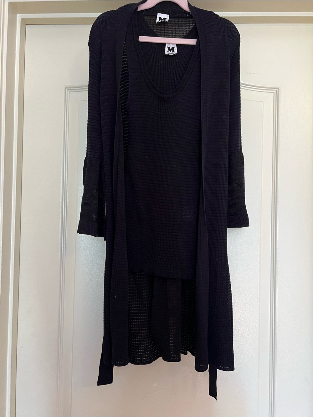 Missoni Black Knit Layered Cardigan and Tank Set
